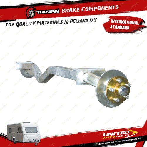 Trojan Trailer Braked Drop Axle 1750Kg Lazy Drop Beam Bare 60mm Plate