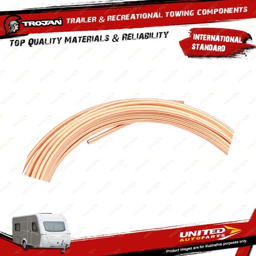 Trojan Copper Tubing Premium 3/16 15M Roll for Trailer Hardware Spare Parts