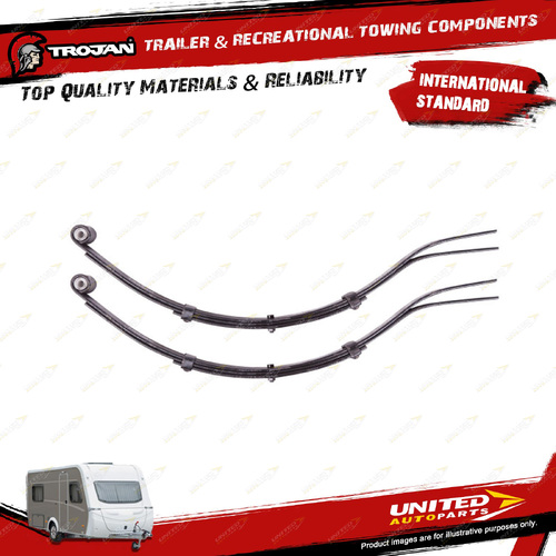 Pair Trojan Trailer 3 Leaf Suspension Leaf Springs 650Kg for Vehicle Accessories