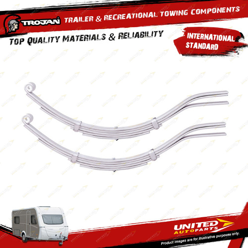 2x Trojan Trailer 5 Leaf Slipper Dacromet Coated Suspension Leaf Springs 1900Kg