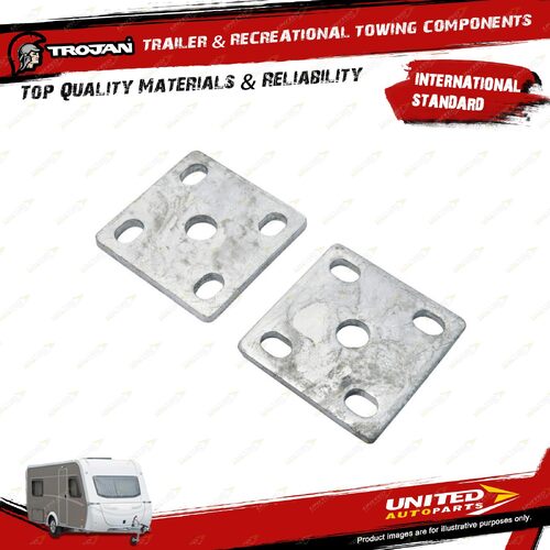 Pair Trojan Galvanised Plate U Bolts M12 2 Inch for Trailer Hardware