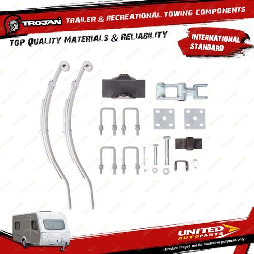 Trojan Trailer Leaf Spring Kit Tandem Slipper Eye 2200Kg Suit 50mm Axle