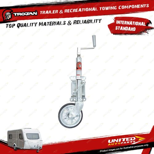 Trojan Trailer Manual Jockey Wheel 200 X 4 Solid Tyre for Vehicle Accessories