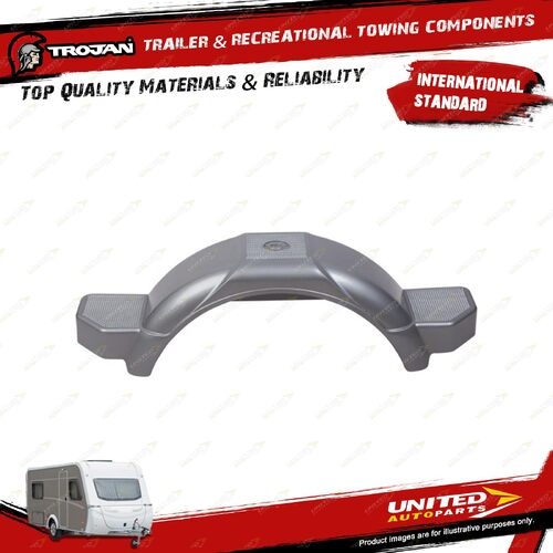 Trojan Trailer Hardware Mudguard 10 - 12 Inch Grey Plastic Smooth