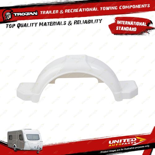 Trojan Trailer Hardware Mudguard 13 Inch White Plastic Smooth for Vehicle Parts