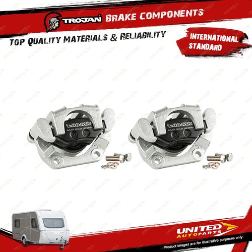 2x Trojan Trailer Brake Caliper Mechanical CI Dacromet Ctr Pull As Vehicle Parts