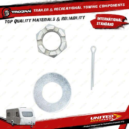 Trojan Trailer Axle Nut Kit Wheel Hub Spare Parts for Vehicle Accessories