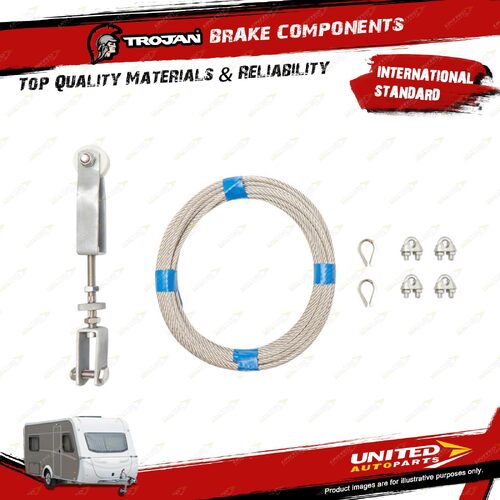 Trojan Fitting Kit Cable Brakes F/PUL 9m for Trailer Brake Hoses & Cables