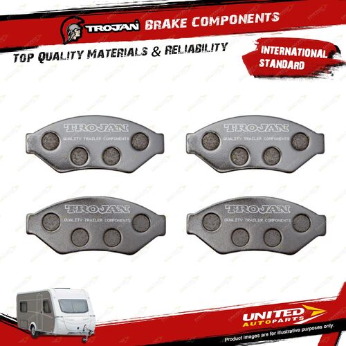 4 Pcs Trojan Brake Caliper Mechanical Pads No Asbestos for Trailer Caravan Parts