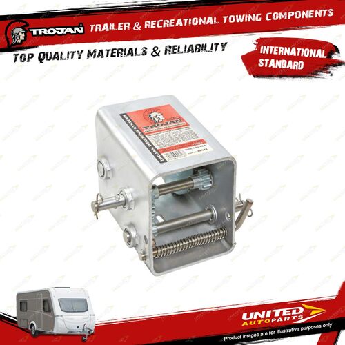 Trojan Trailer Manual Winch 15:1 Wide Body No Wire Galvanised Stainless Steel