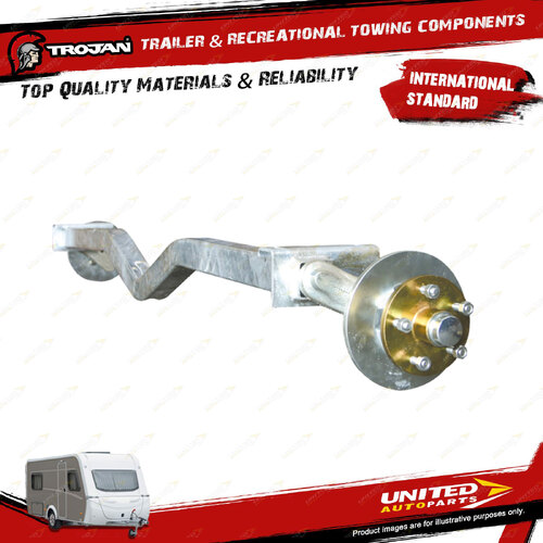 Trojan Non Braked Stub Axle SL 50mm Round 200mm for Trailer Caravan Parts