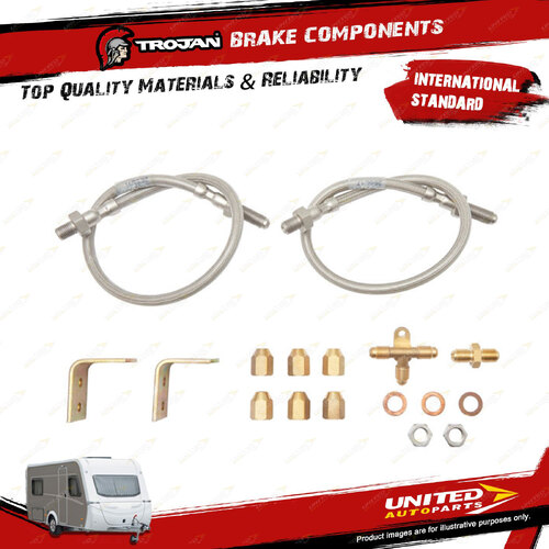 Trojan Hose Kit - Single Axle Stainless Steel for Trailer Brake Hoses & Cables