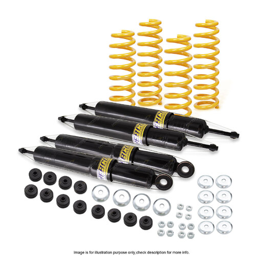 F + R Shock Absorbers Raised Comfort Spring for Toyota Landcruiser FJ HDJ HZJ 80