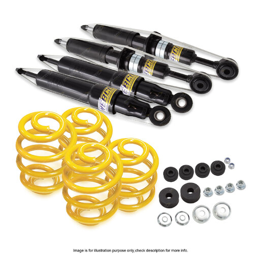 F + R Shock Absorbers Lowered King Spring for Toyota Landcruiser UZJ200R VDJ200R