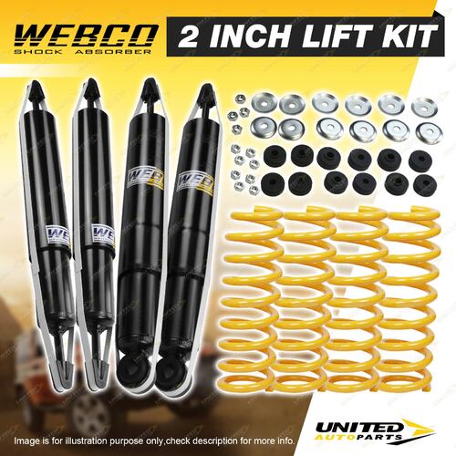 2" 50mm Lift Kit Webco Shocks Coil Springs for Toyota Landcruiser 80 105 90-On