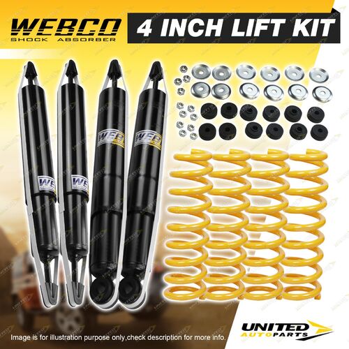 4" 100mm Lift Kit Webco Shocks Coil Springs for Toyota Landcruiser 80 105 90-On