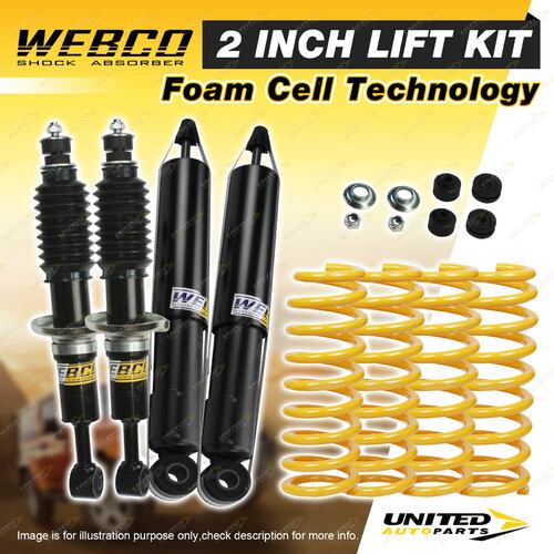 2" 50mm Foam Cell Lift Kit Webco Shocks Coil Springs for Toyota FJ Cruiser 06-On