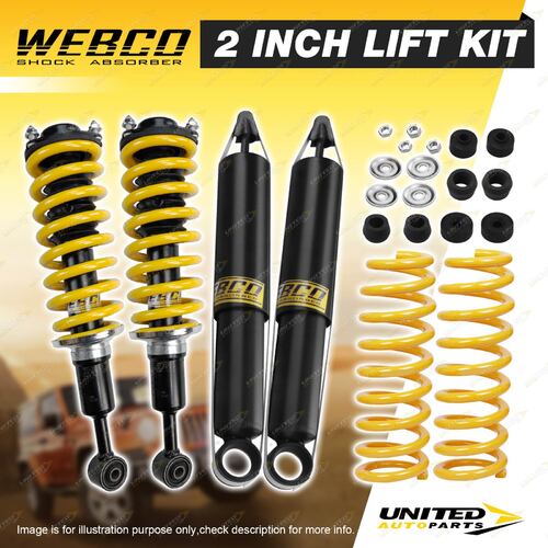 2" 50mm Lift Kit Webco Complete Strut Shocks Coil for Toyota Prado 90 95