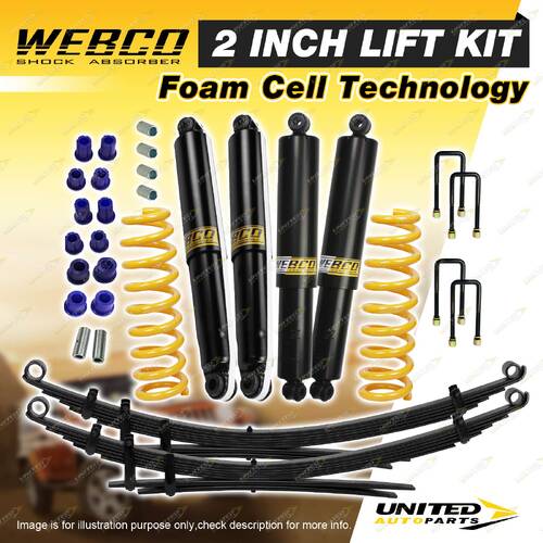 2" Lift Kit Foam Cell Shocks Coil EFS Leaf for Toyota Landcruiser 76 78 79 99-on